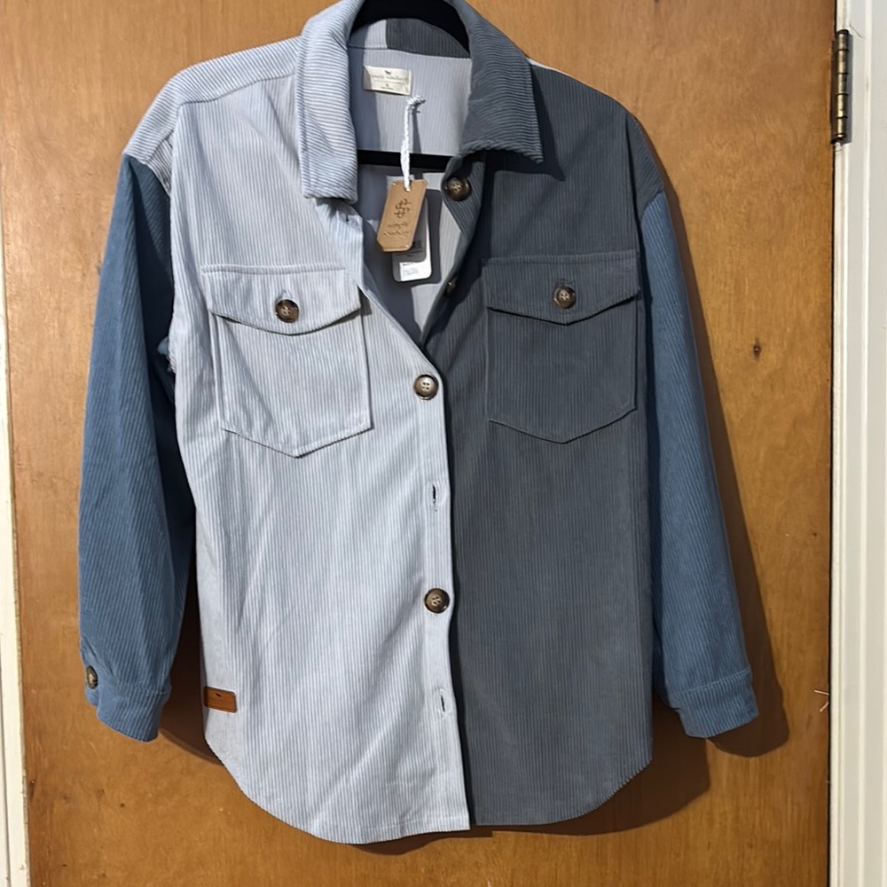 Simply Southern Color Block Button Shirt